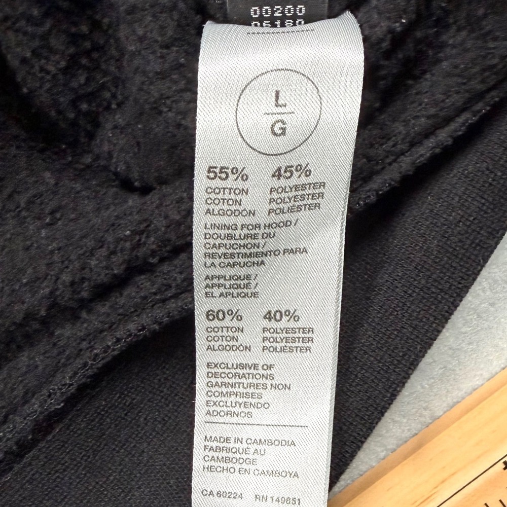 CAT Caterpillar Crossover Neck Graphic Hoodie Black Size Womens Large Workwear - Picture 7 of 8